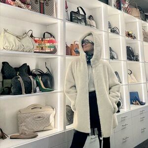 NWT Reversible Faux Fur & Faux Leather With Hood Coat Jacket. Sz XXL